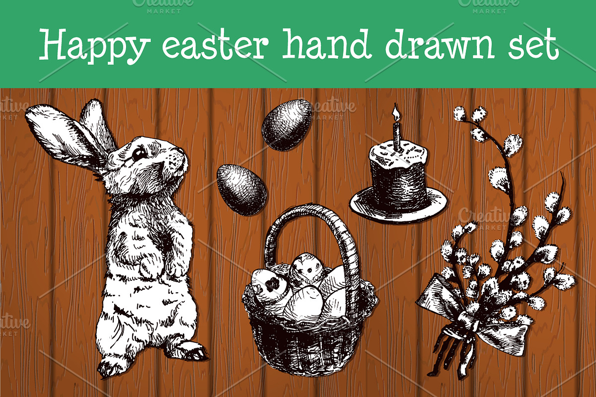 Sketch Easter Set, a Texture Illustration by Katyr (Photo 2 of 3)