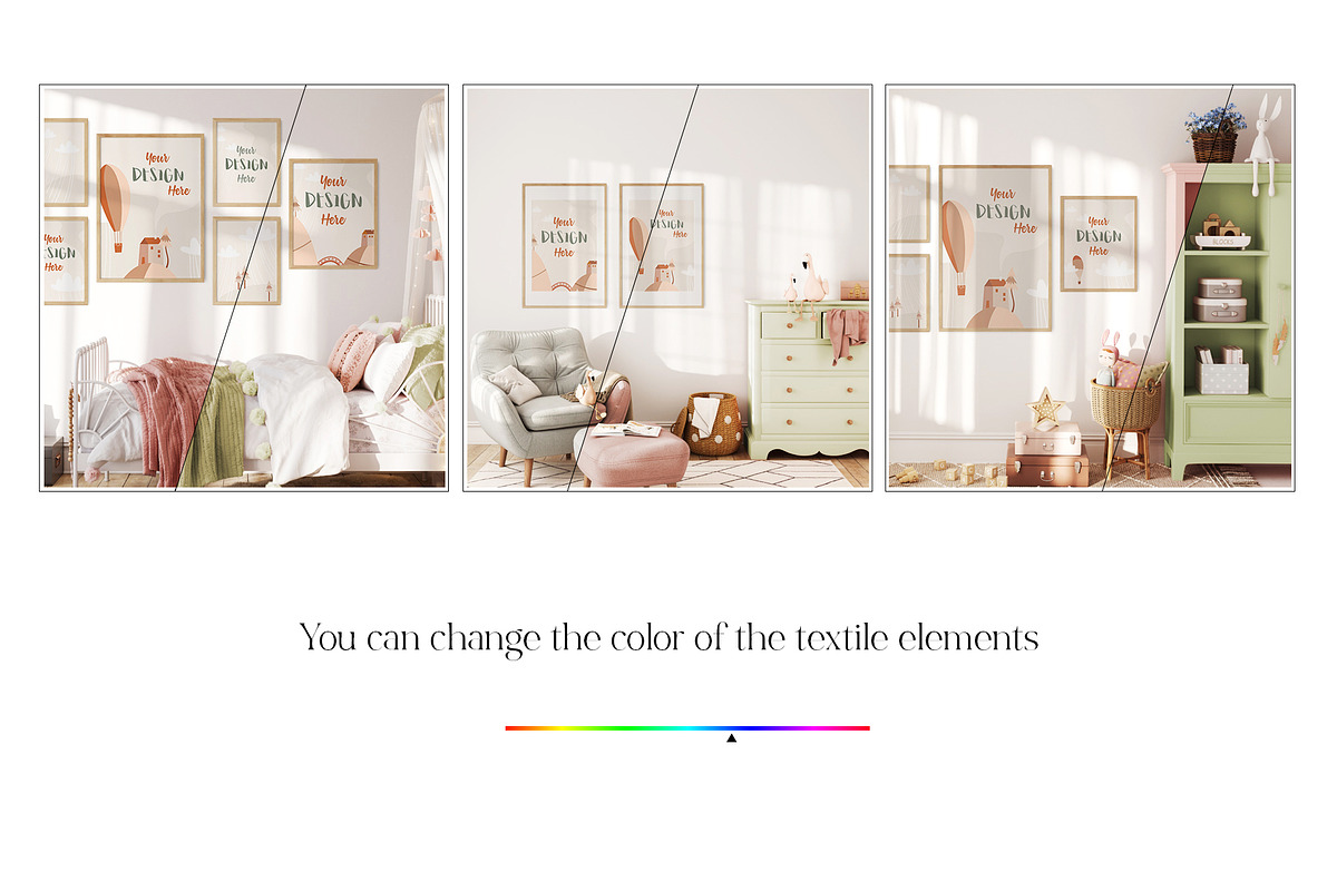 Kids Wall & Frame Mockup Bundle 7, a Print Template by Yuri-U (Photo 22 of 22)