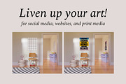 Frame Mockups In Living Room SISSY, a Household Mockup by Bonumo (Thumbnail 3 of 12)