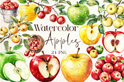 Watercolor Apples Clipart, an Illustration by Libby Wishes (Thumbnail 1 of 5)