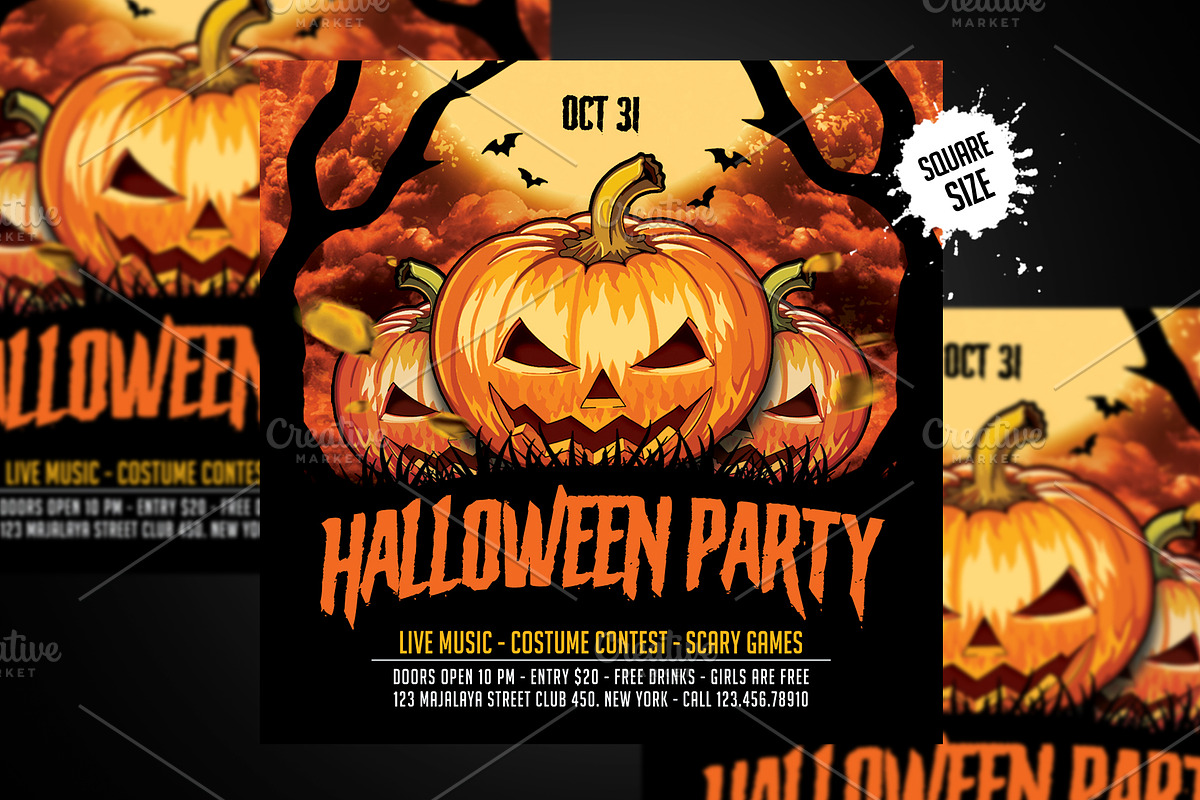 Halloween Party Flyer, a Flyer Template by AyumaDesign (Photo 3 of 3)