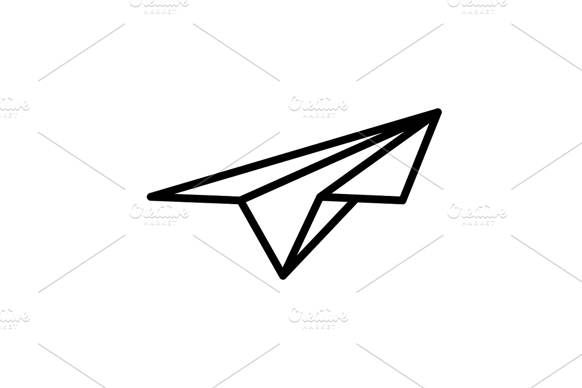 Paper plane. Icon in art line style, an Outline Icon by Sunny