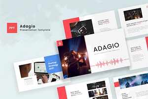 Adagio - Music PowerPoint Template, a Presentation Template by FBSCreative
