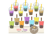 Milk Tea Digital Papers and Clipart, a Pattern Graphic by JennyL Designs (Thumbnail 2 of 8)