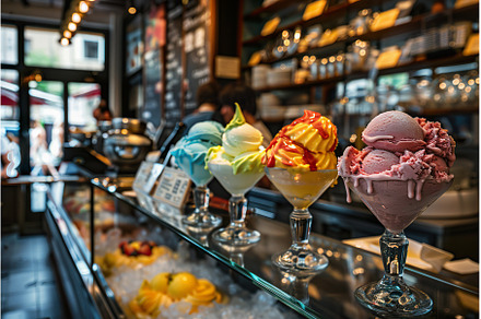 Colorful Ice Cream Variety Displayed, a Food & Drink Photo by Lermont51