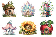 Cute Fairy Houses Clipart Bundle, an Illustration by DreamPrint404 (Thumbnail 3 of 6)