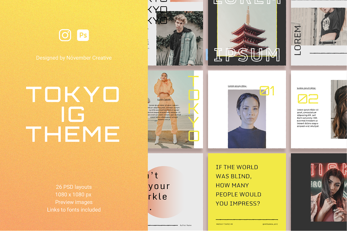 Tokyo - 26 Instagram Posts, a Social Media Template by TheFisherCreative (Photo 1 of 13)