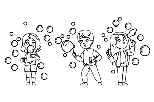 clean bubble soap kid vector, a Person Illustration by pikepicture