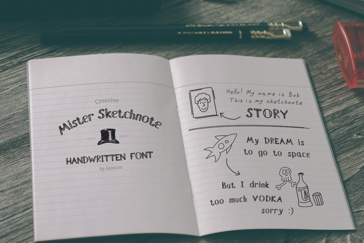 Mister Sketchnote Handwritten Font preview 2