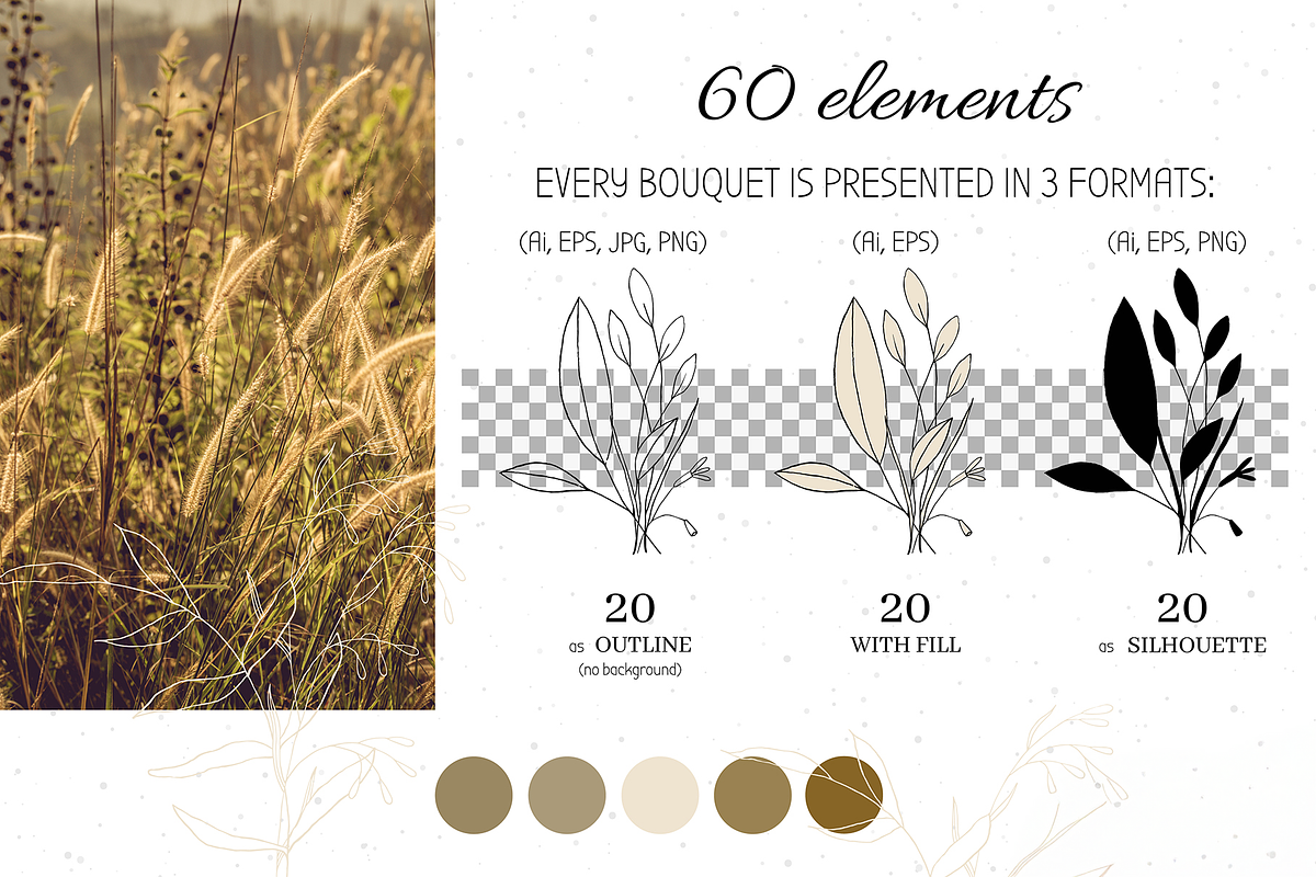 Botanical shapes, organic forms, a Decorative Illustration by JuDesign (Photo 8 of 11)