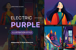 Electric Purple Illustration Prompt