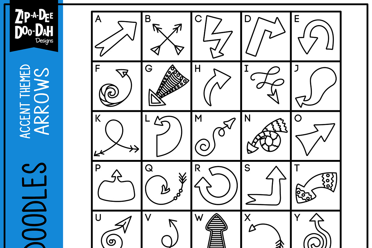 Arrows Doodle Font preview 2