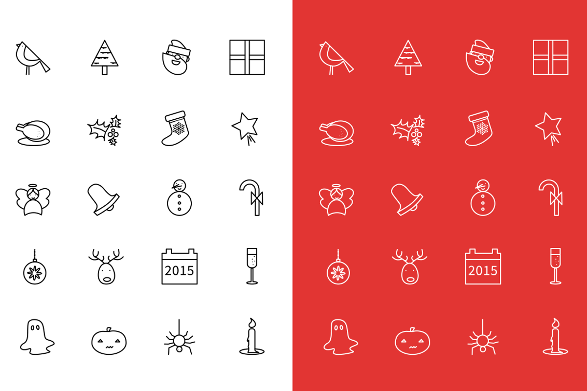 Flat Festive Icons & Vectors preview 3