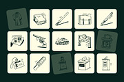 Court Drawing Art Set, an Outline Icon by Vectors Market (Thumbnail 6 of 8)