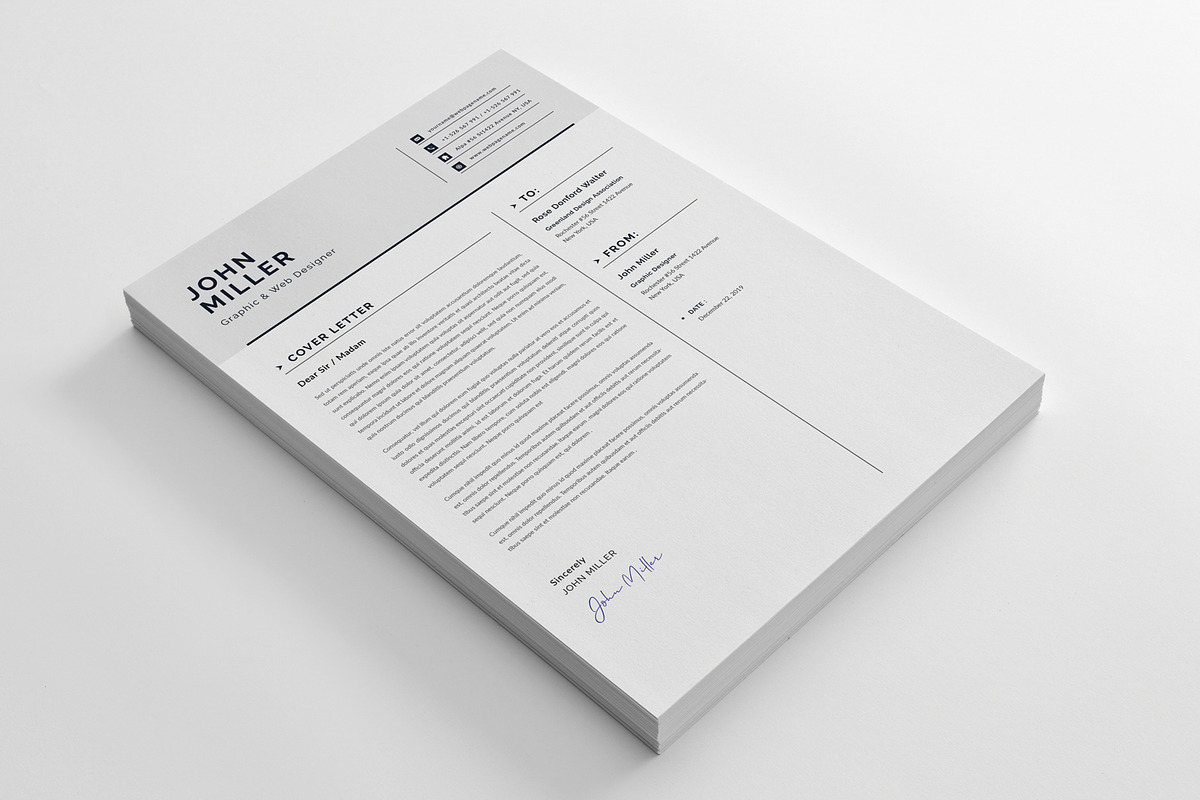 Resume CV (3 page), a Resume Template by Pxl_graphic