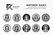 Mother Mary Badge Icon, a Solid Icon by Akatype Studio (Thumbnail 1 of 3)