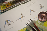 Watercolor yoga postures vector set, a Healthcare Illustration by miminoshka (Thumbnail 4 of 7)