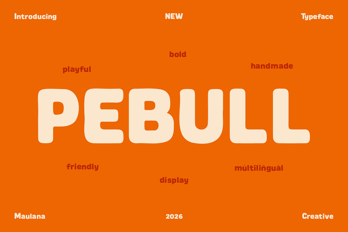 Pebull Playful Rounded Display Font, a Sans Serif Font by Maulana Creative (Photo 1 of 7)