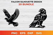 Falcon Silhouette Design bundle, an Animal Illustration by bossdesigner (Thumbnail 2 of 3)