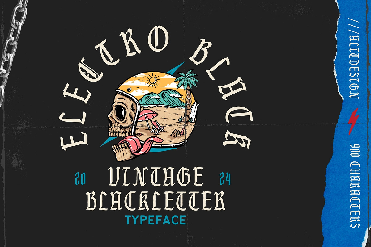 Electro Black Vintage Blackletter, a Blackletter Font by alit design (Photo 18 of 18)