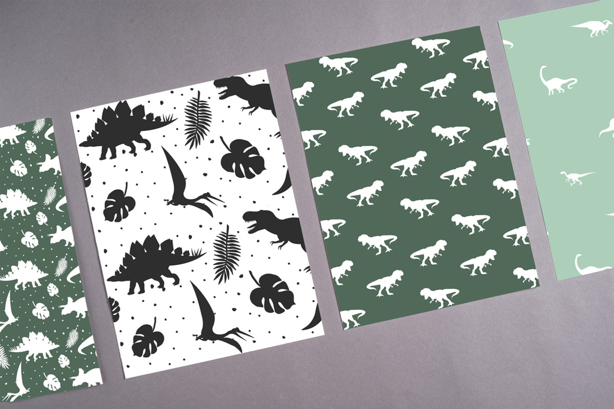 Dinosaur seamless patterns set, a Pattern Graphic by Swetsol (Photo 7 of 7)