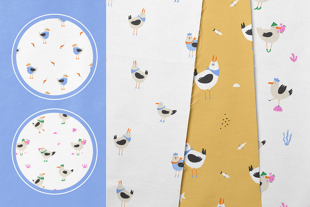 Funny Seagulls - Hand Drawn Set, an Animal Illustration by danceyourlife (Photo 4 of 7)