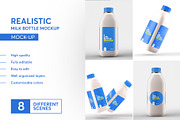 Realistic Milk Bottle Mock-up, a Print Template by Propex (Thumbnail 1 of 9)