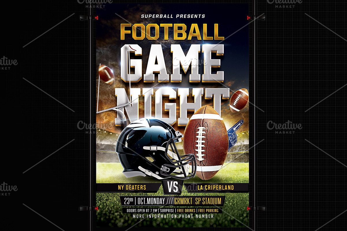 American Football Flyer, a Flyer Template by Basez Flyers (Photo 3 of 3)