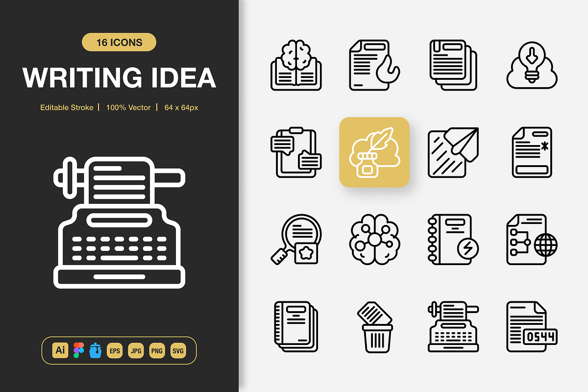 Writing Idea Icons, an Icon by Spacepixel Creative