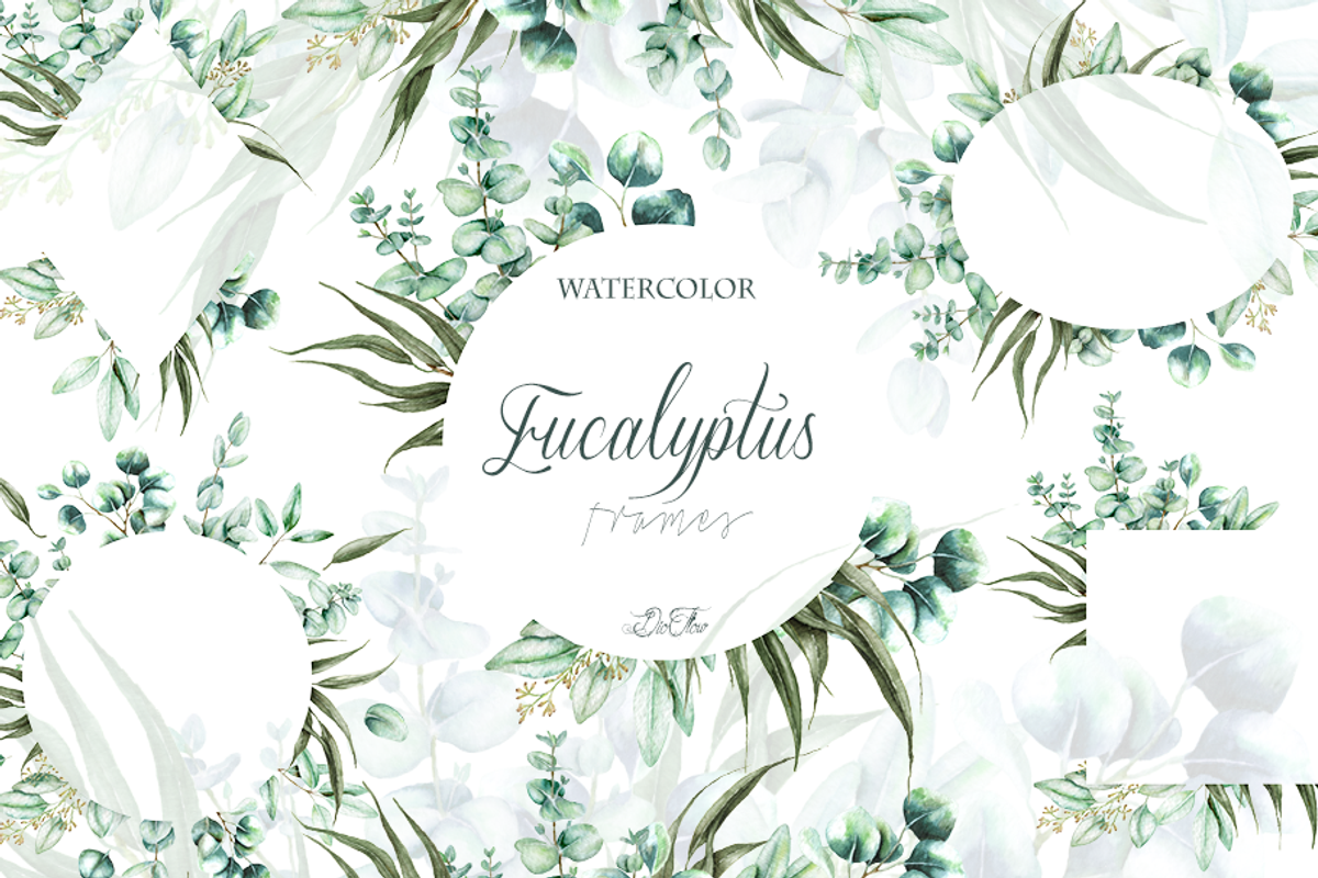 Eucalyptus Frames Illustration, a Decorative Illustration by DioFlow (Photo 1 of 6)