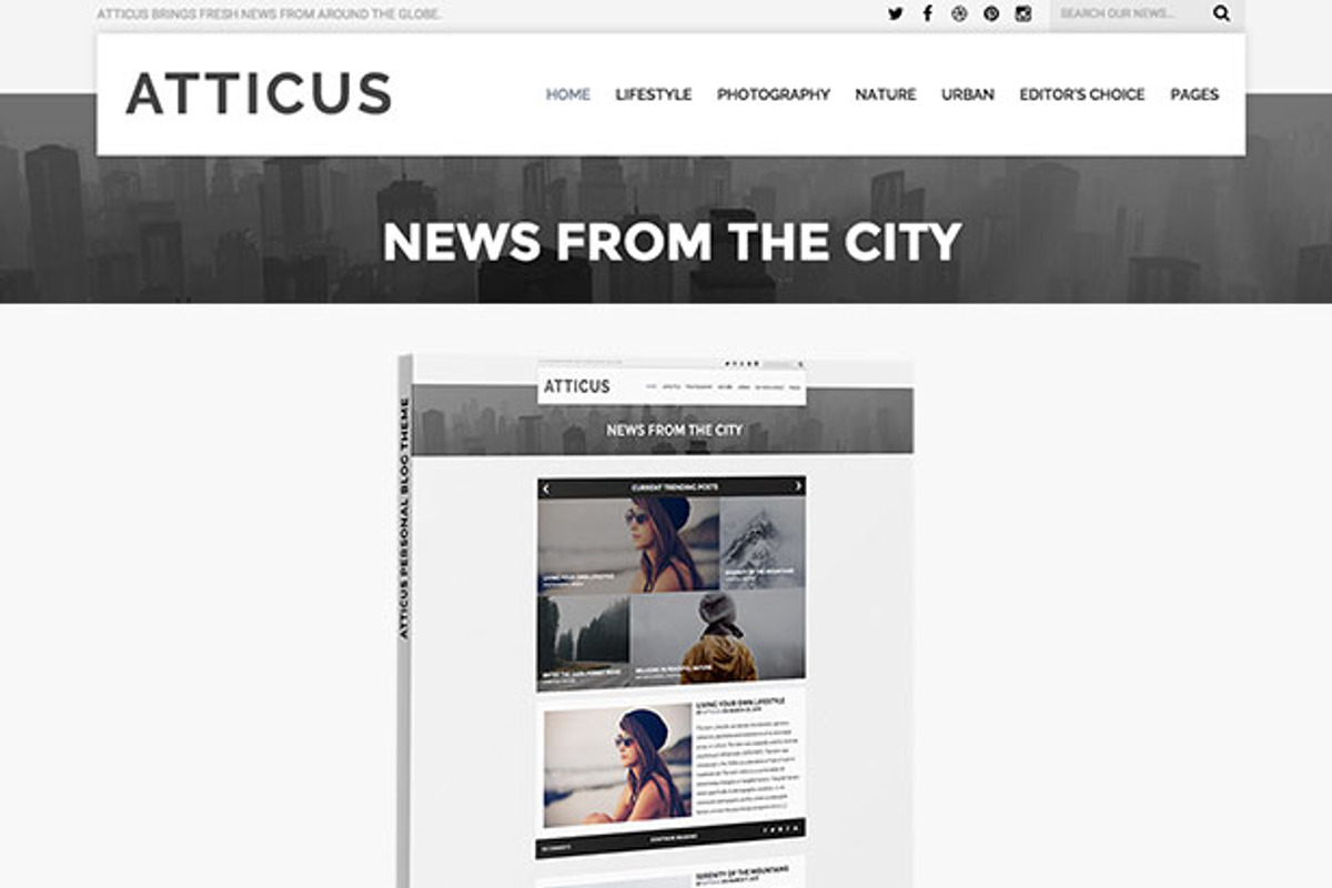 Atticus Wordpress Blog Theme, a WordPress Template by PremiumCoding (Photo 2 of 3)
