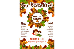 Autumn Sale Shopping Fall Vector Seasonal Poster