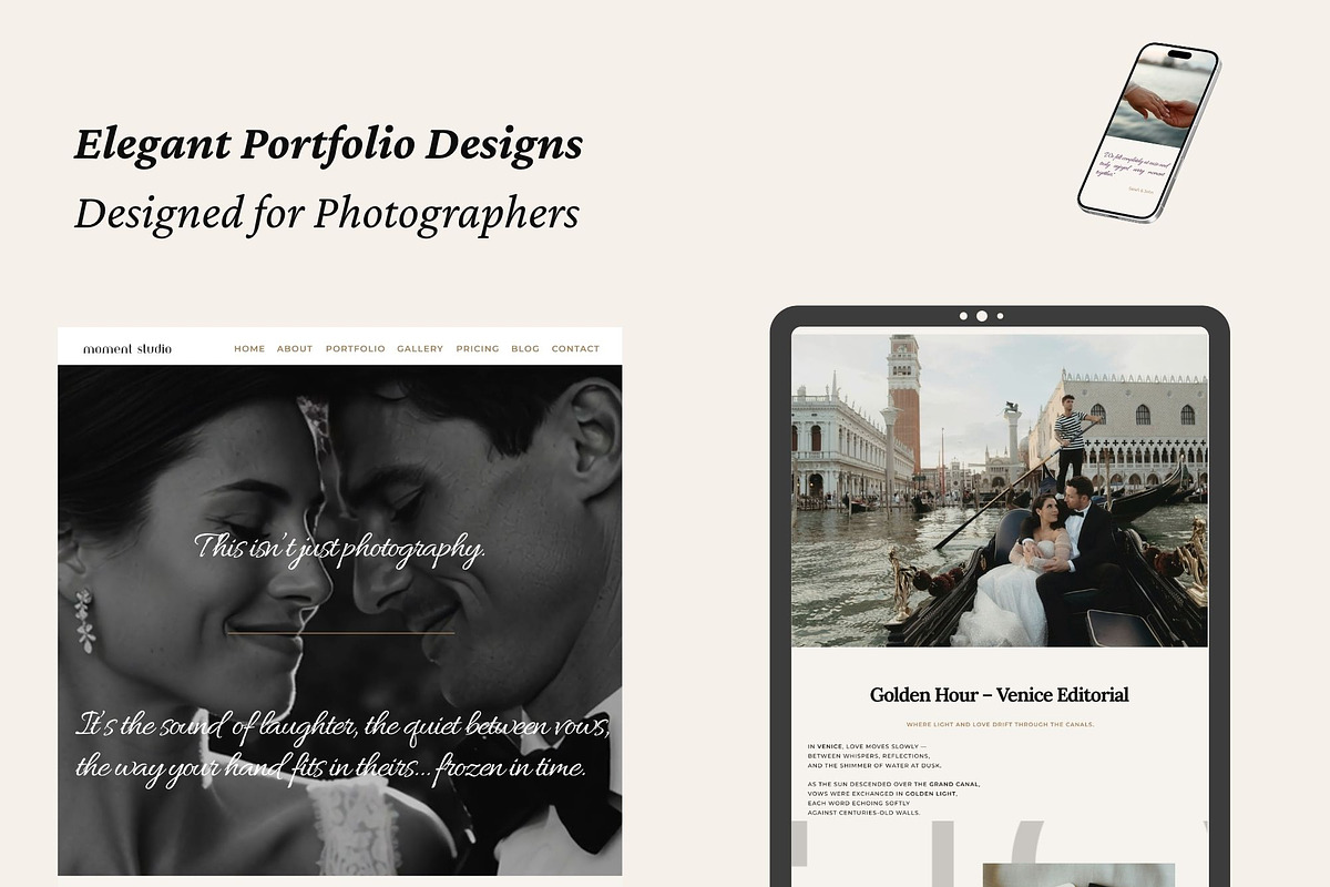 Wedding Photographer Showit Template, an App Template by MOAROShop (Photo 6 of 11)