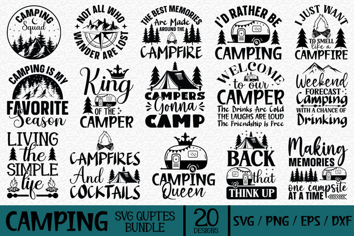 Camping SVG Design Bundle, an Illustration by Crafticy (Photo 1 of 3)