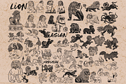 Stylized lion stamps for Procreate, a Brush Add-On by TheWhiteCatLab (Thumbnail 2 of 3)