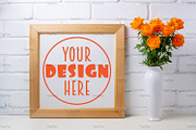 Square wooden frame mockup, a Print Template by TasiPas (Thumbnail 1 of 4)