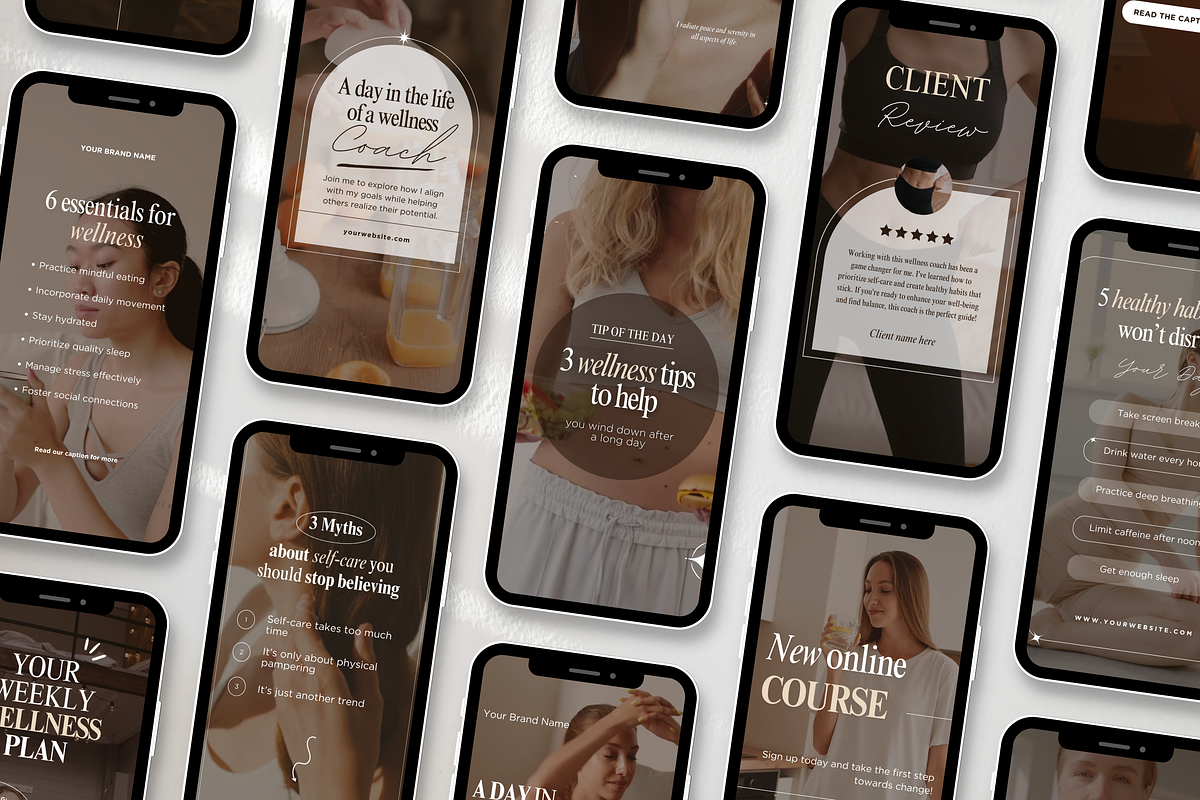Wellness Coach Canva Template Bundle, a Social Media Template by DigiPax (Photo 6 of 15)