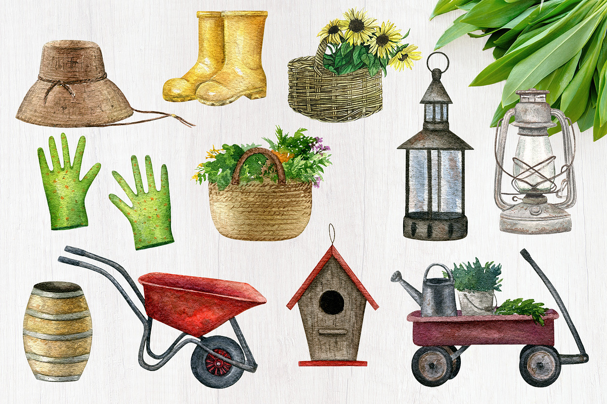 Gardening&planting watercolor set, an Illustration by Nastilustra (Photo 3 of 7)