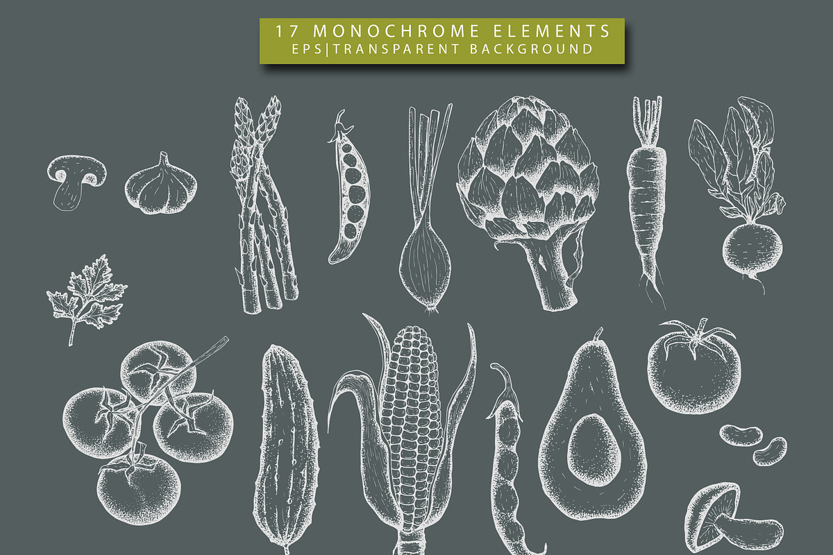 Hand Drawn Vegetables Illustrations, a Graphic by Hand drawn Boutique (Photo 4 of 4)