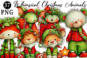 Whimsical Christmas Animals Clipart, an Illustration by Daily.Designs (Thumbnail 1 of 5)