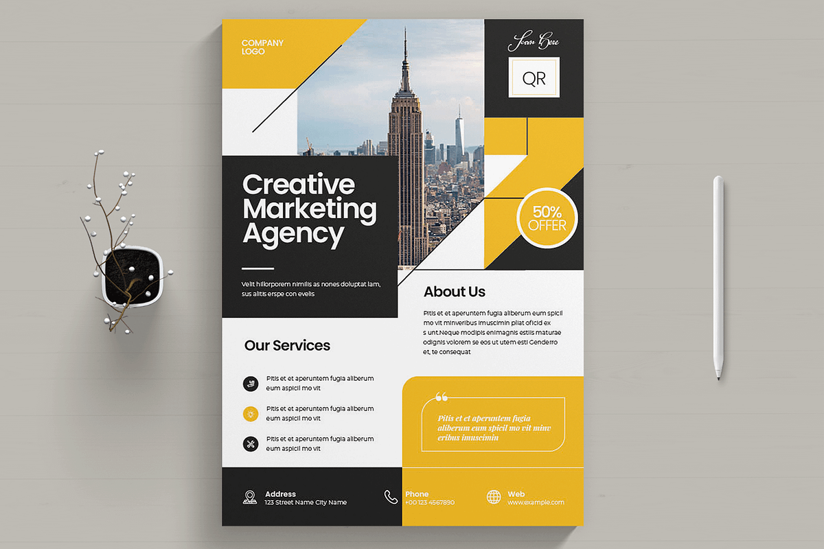 Creative Marketing Agency Flyer, a Flyer Template by MightyDesign (Photo 1 of 8)