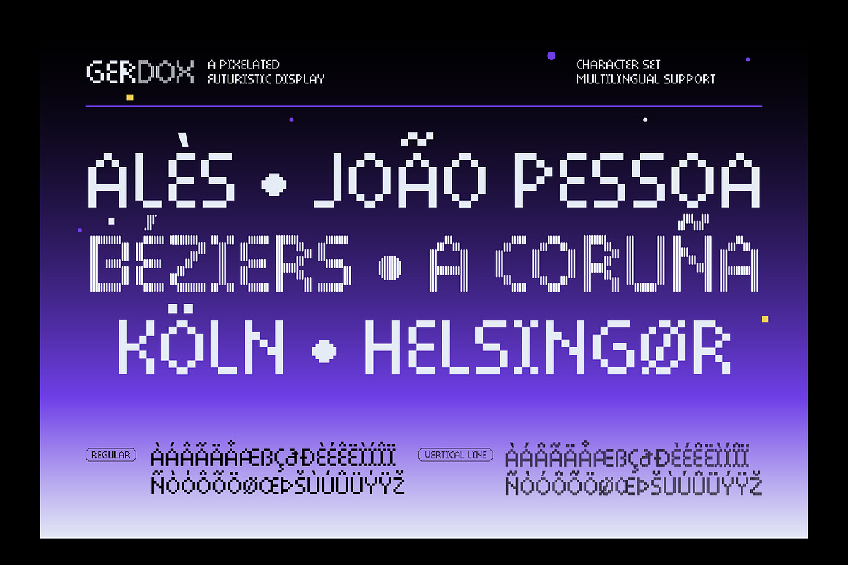 Gerdox – Pixelated Futuristic, a Sans Serif Font by Drizy (Photo 6 of 10)