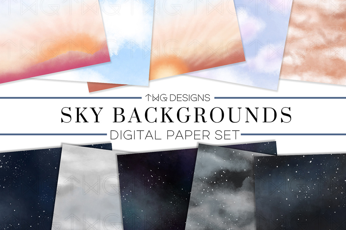 Sky & Galaxy Texture Paper Set, a Pattern Graphic by TWG Designs (Photo 1 of 3)