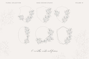 Minimal Floral Lineart Wreaths