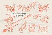 Hand Drawn Spooky Halloween Clipart, an Outline Icon by Baleee (Thumbnail 3 of 5)