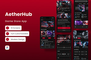 AetherHub - Game Store Mobile App, an App Template by trabaskriya