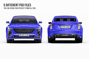 2025 Luxury Sport Sedan Set, an Advertising Mockup by Halal Graphic Studio (Thumbnail 8 of 12)