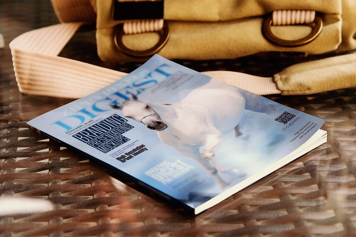Digest-Sized Magazine Mockups Vol. 3, a Print Template by ZippyPixels