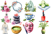 Watercolor Beauty Spa Clipart Bundle, an Illustration by Designworld (Thumbnail 2 of 5)