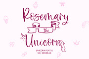 Rosemary The Unicorn Script Font, a Handwritten Font by Freeling Design House (Thumbnail 1 of 7)